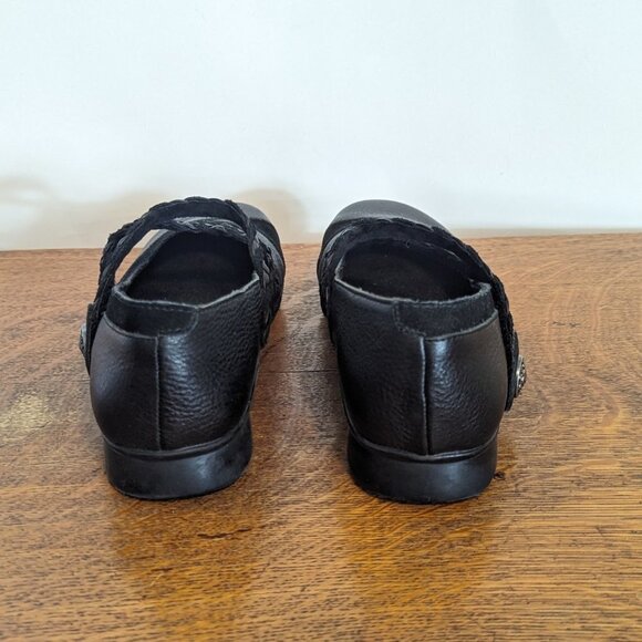 Aetrex Ada Braided Mary Jane Pebbled Leather Orthopedic Shoes Academia Boho - Picture 5 of 9